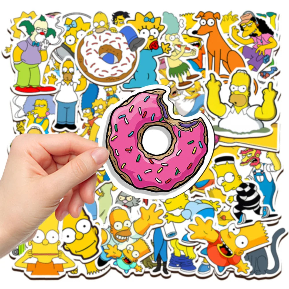 10/30/50pcs Kawaii Simpson Family Stickers Cartoon Anime Decals DIY Motorcycle Laptop Phone Car Waterproof Sticker Kids Toys (ONLINE ORDER ONLY)