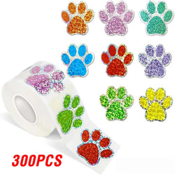 100-500pcs Black laser Sticker Paw Print Reward Stickers Dog Cat Bear Paw Labels for Teacher Student Stationery Sticker (ONLINE ORDER ONLY)