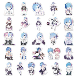 10/30/51PCS Re:Life in a different world from zero Stickers Rem Cartoon Sticker Laptop Phone Guitar Car Bike Skateboard Decals (Online Order Only)
