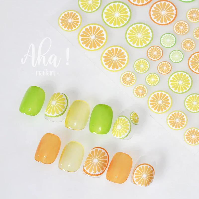 1Pc Cherry Fruit Nail Sticker Nail Art Decals Summer Lemon Grapefruit Self Adhesive DIY Nail Stickers Aha Series Nail Art Decor (Online Order Only)