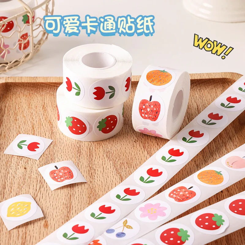 500pcs/roll Cute Strawberry Reward Stickers Scrapbooking  Fruit Envelope Seal Stickers For Birthday Party Favors Baking Goods (Online Order Only)