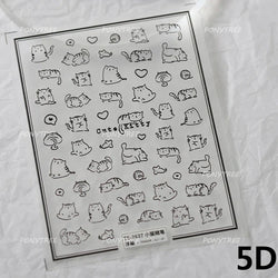 Flower Star Sun Grid Line Interesting Graffiti Tulip Cherry Apple Fruit Dot Painting Adhesive Nail Art Stickers Manicure Decals (ONLINE ORDER ONLY)
