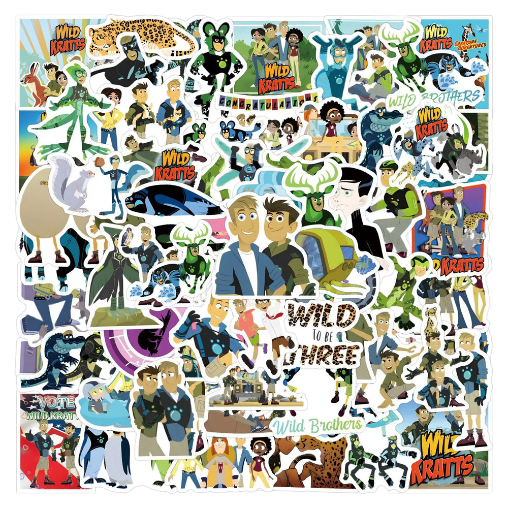 Wild Kratts Stickers Pack: Cartoon Adventure Decals for Laptop, Phone, Bike, Guitar, Fridge (ONLINE ORDER ONLY)
