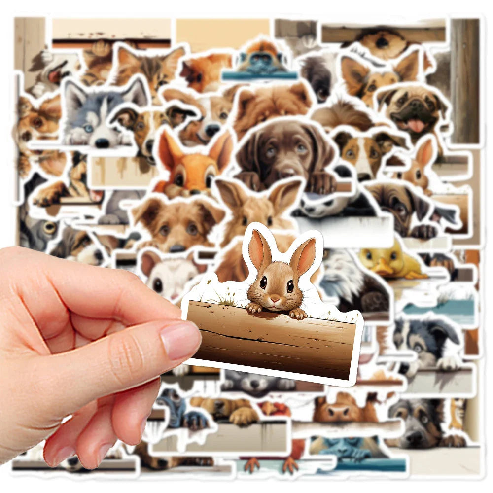 10/30/60pcs Funny Meme Cute Animal Dog Cat Stickers Decals Kids Toy Laptop Phone Water Bottle Suitcase Guitar Decoration Sticker (ONLINE ORDER ONLY)