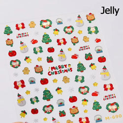 Winter Christmas Crystal Delicate Hexagon Romantic Laser Silver Chic Snowflakes Self Adhesive Nail Art Sticker 5D Manicure Decal (ONLINE ORDER ONLY)