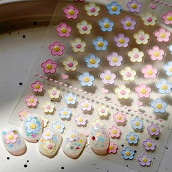 Lovely Colored Flower Fried Egg Petal Love Heart Cartoon Pink Yellow Purple Blue Delicate Charm Nail Art Stickers Manicure Decal (ONLINE ORDER ONLY)