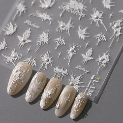 Snowflake Butterfly Rhinestone Shiny Totem Self Adhesive Nail Art Stickers Romantic Charm Chic Rose Flower Pearl Manicure Decals (ONLINE ORDER ONLY)