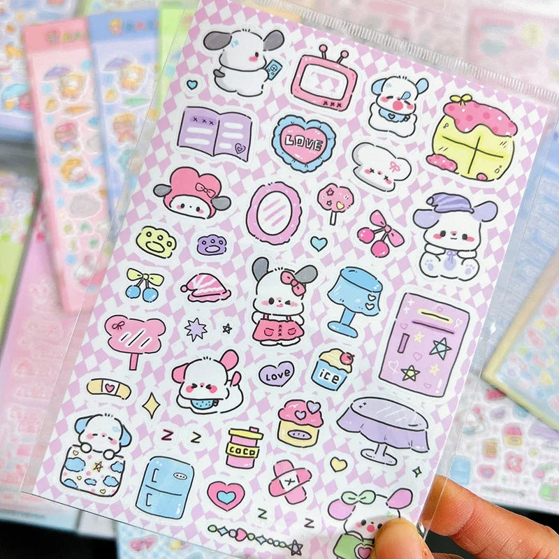 Korean Ins Cute Graffiti Puppy Stickers Planner Journal Collage DIY idol card Scrapbooking Decoration Sticker Kawaii Stationery (Online Order Only)
