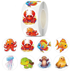 100-500pcs Cartoon Marine Animals Stickers Reward Stickers Party Gift Seal Label Children Stationery Stickers (ONLINE ORDER ONLY)