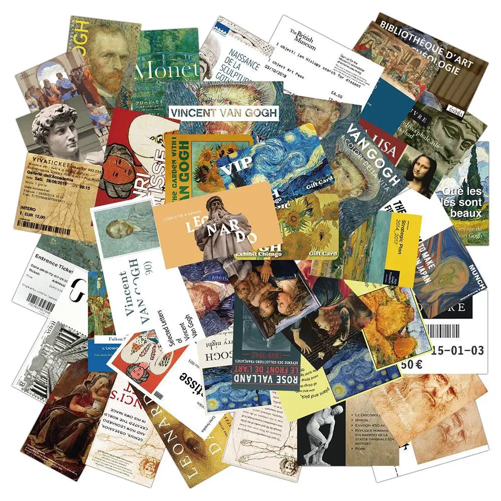 40/50Pcs Van Gogh Artist Oil Painting Style Art Pattern Sticker for Laptop Phone Guitar Suitcase Notebook Motorcycle Car Sticker (ONLINE ORDER ONLY)