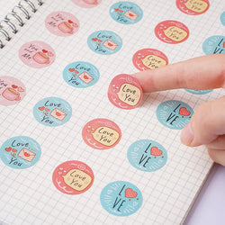100-500pcs  New Cartoon I LOVE YOU Love Valentine Day Sticker Wedding Gift Packaging Labels Love Scrapbooking Diy Label Stickers (ONLINE ORDER ONLY)