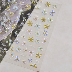 Colourful Daisy Cosmos Hot Stamping Petal Delicate and Pretty Plant Self Adhesive Nail Art Decoration Stickers Manicure Decals (ONLINE ORDER ONLY)