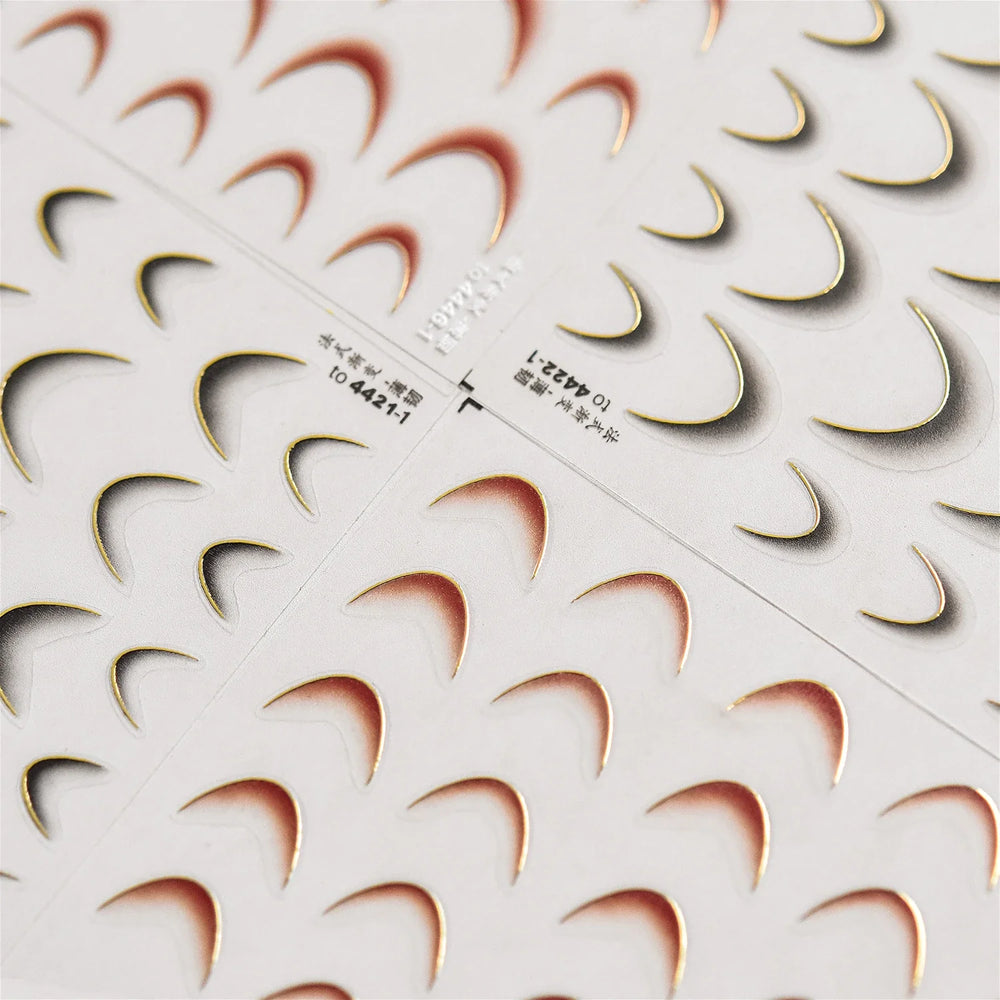Geometric White Black Red Romantic French Arc Illusion Curve Embossed Relief Self Adhesive Nail Art Stickers 3D Manicure Decals (ONLINE ORDER ONLY)