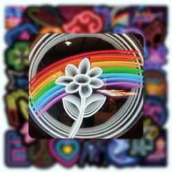 10/30/50PCS New Neon Stickers Cute Cartoon Mobile Phone Guitar Helmet Bottle Car Decal Graffiti Wallpaper Decoration Toy Gift (ONLINE ORDER ONLY)
