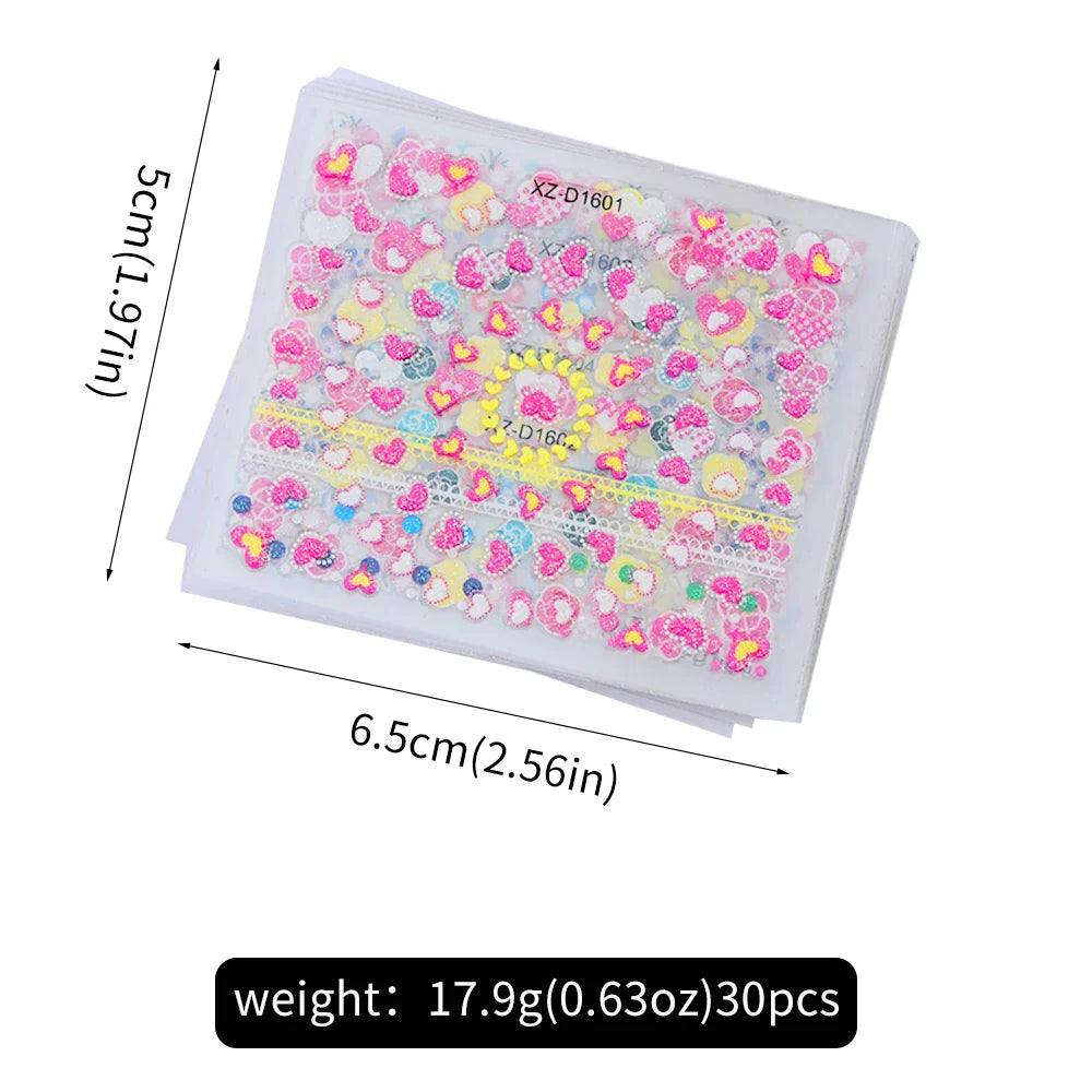 30pcs 3D Daisy Design Nail Art Sticker Set Acrylic Sanding Colorful Floral Decals Self-Adhesive Nail Art Supplies DIY Manicure * (ONLINE ORDER ONLY)