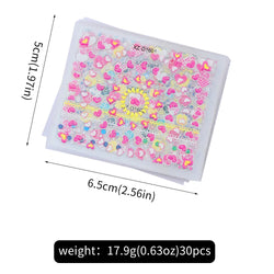 30pcs 3D Daisy Design Nail Art Sticker Set Acrylic Sanding Colorful Floral Decals Self-Adhesive Nail Art Supplies DIY Manicure * (ONLINE ORDER ONLY)