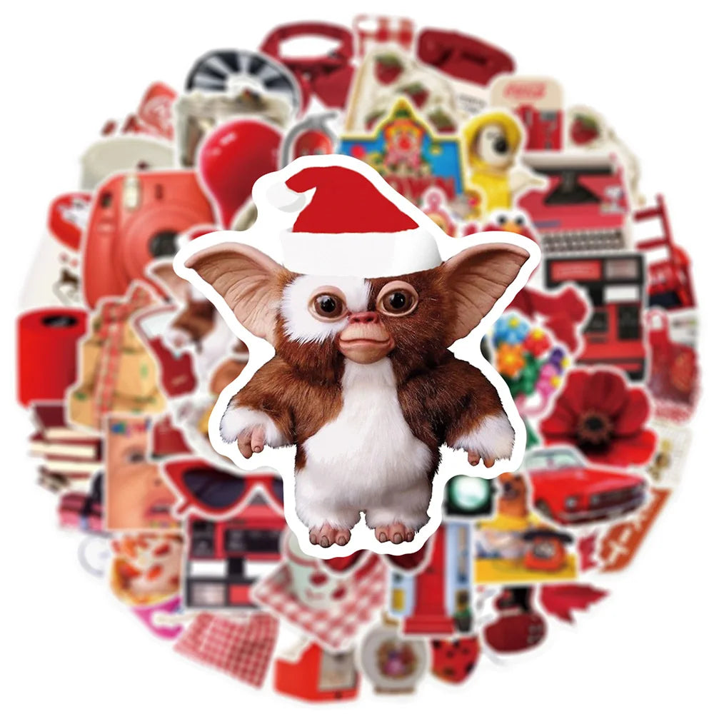 10/30/50PCS Cute Red Sticker Ins Style Cartoon Decoration For Phone Skateboard Notebook Fridge Suitcase Helmet Wall Decals Toys (ONLINE ORDER ONLY)