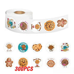100-500pcs Cartoon Cookies Stickers for Yummy Dessert Sticker for Stationery Scrapbook Phone Art Bakery Sealed Label Decal (Online Order Only)