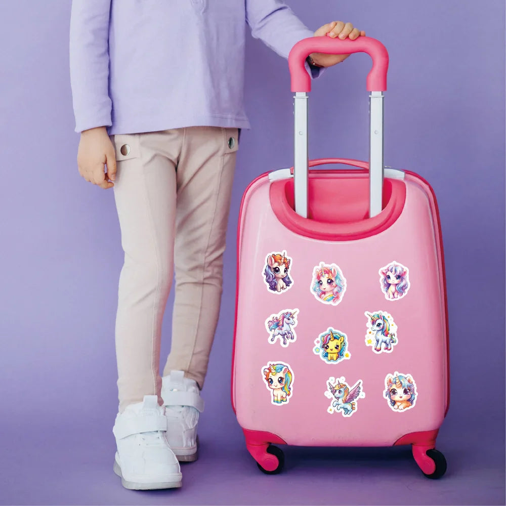 50/100Pcs Cartoon Rainbow Cute Horse Children Luggage Laptop Mobile Phone Decorative Stickers Waterproof Graffiti Wholesale (ONLINE ORDER ONLY)