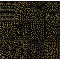 3D Gold Glitter Snowflake Nail Sticker Winter Reflective Elk Star Balloon Christmas Tree Foil Xmas New Year Decal Tips Decoratio (ONLINE ORDER ONLY)