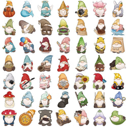 50PCS Gnome Dwarf Stickers Waterproof Vinly Stickers Decorative DIY Graffiti Luggage Stickers Children's Toys (ONLINE ORDER ONLY)