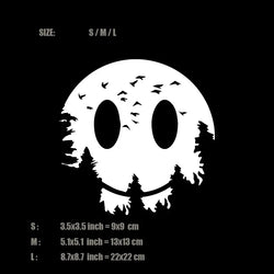 woods and a smiling face like moon stickers,creative decal with high quality Accessories for cars trucks motorcycles &laptops! (ONLINE ORDER ONLY)