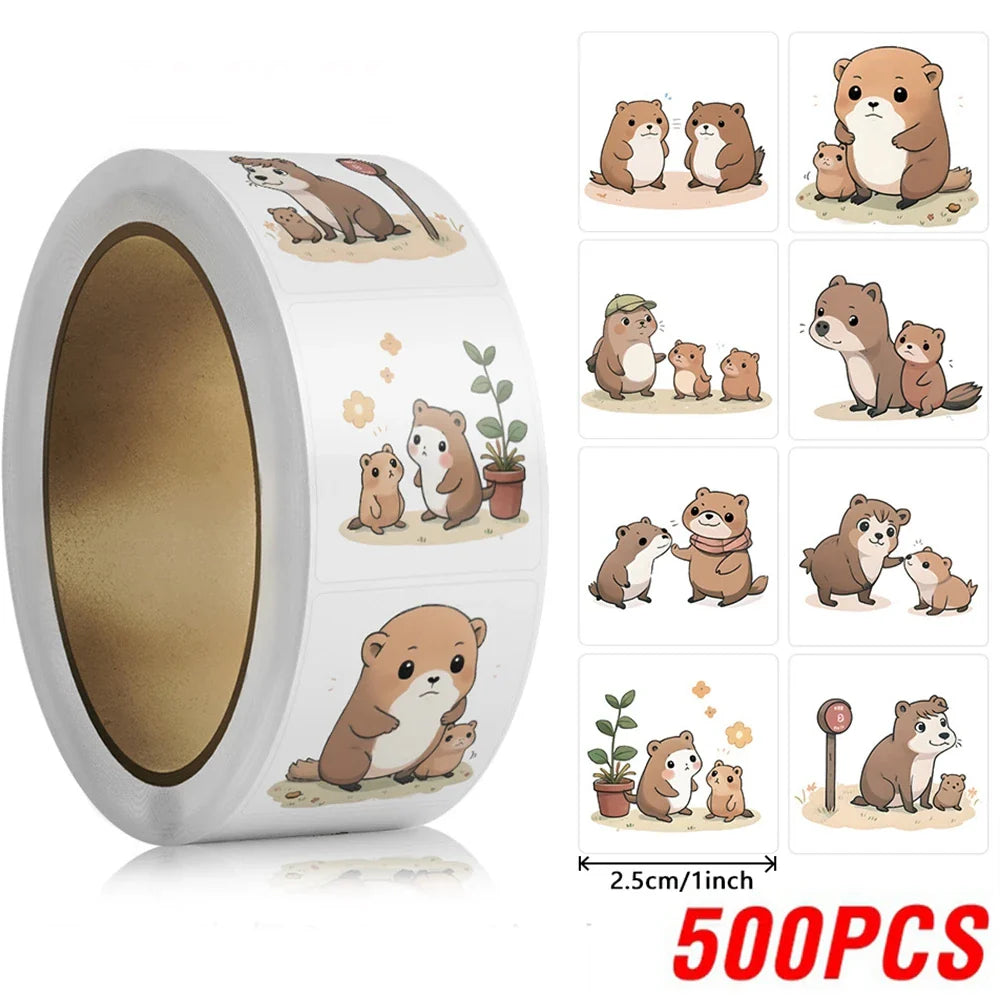 100-500pcs Cute Animals Stickers for Kids Kindergarten School Encouragement Students Games Toy Reward Laptops Labels Sticker (ONLINE ORDER ONLY)