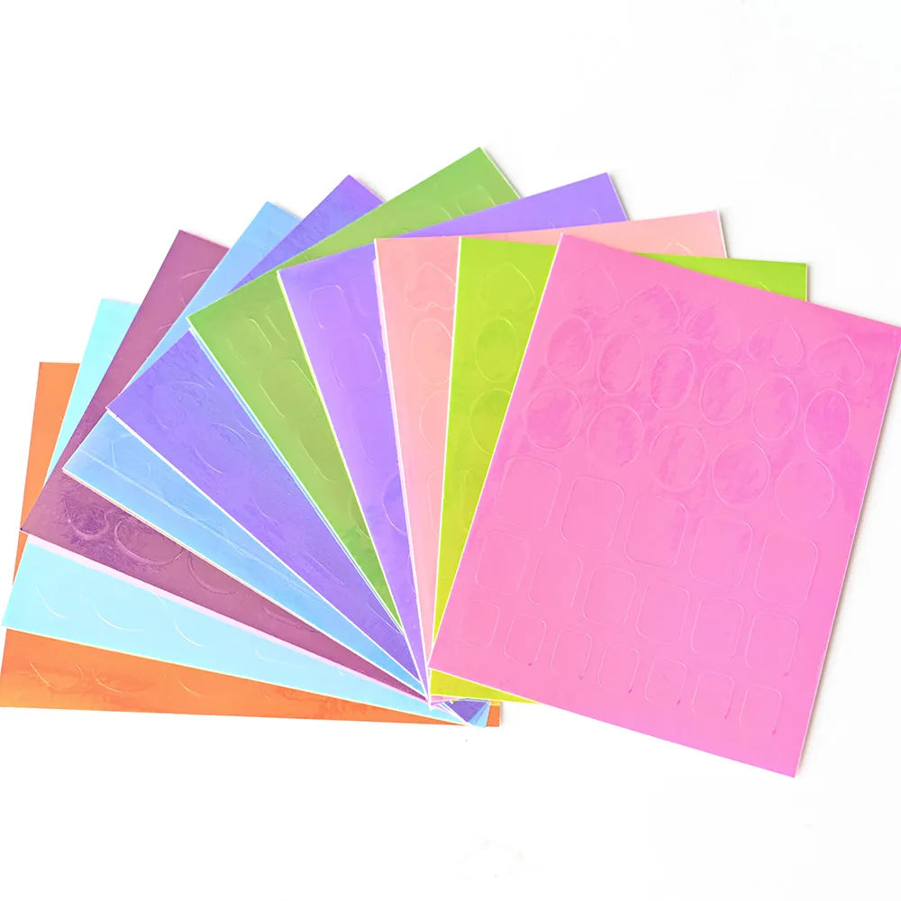 10/11/16Pcs Vibrant Aurora Holographic Nail Foils Ice Cube Cellophane Laser Jewelry Candy Nail Stickers Chameleon Manicure Decor (ONLINE ORDER ONLY)