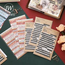 JIANWU 406 Pcs Vintage Journal Stickers Scrapbooking DIY Collage Stationery Supplies (Online Order Only)