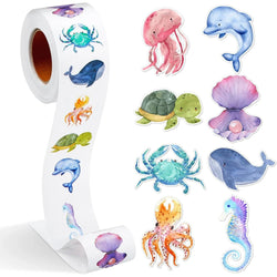 500Pcs Alien Marine Animal Stickers 2.5cm/1inch Roll - Gift Box, Label, Stationery Decoration (Online Order Only)