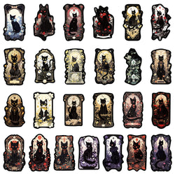 10/30/50pcs Gothic Dark Black Cat Moon Aesthetic Stickers Cool Goth Decals Skateboard Laptop Phone Car Decoration Sticker Toys (ONLINE ORDER ONLY)