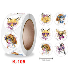 500Pcs Children's Cartoon Animal Stickers Baby Stickers Kindergarten Inspirational Little Red Flower Reward Roll Stickers (Online Order Only)