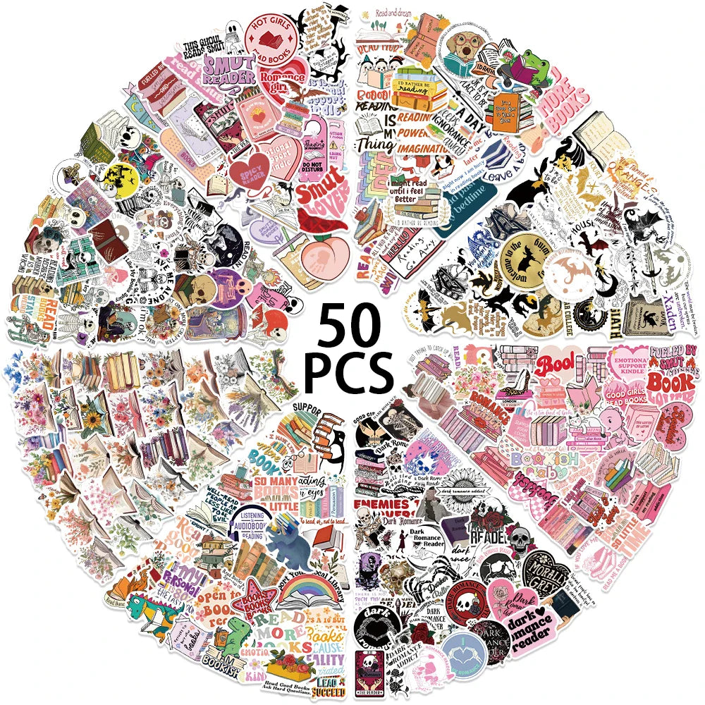 50PCS Dark Romance Bookish Stickers for Kindle, iPad, Laptop, Phone, Diary (ONLINE ORDER ONLY)