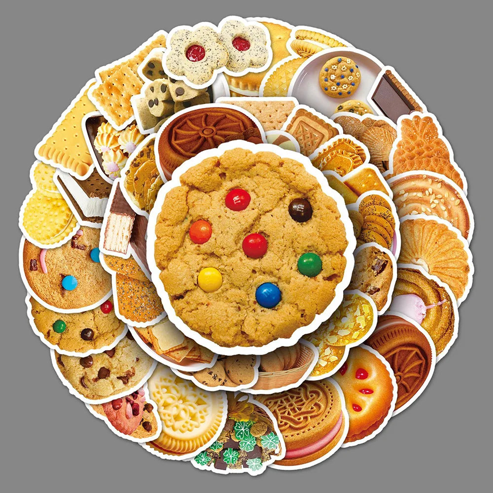 Snack Cookie Cartoon Stickers 10/30/50PCS DIY Phone Laptop Luggage Skateboard Decals Fun Gift (Online Order Only)