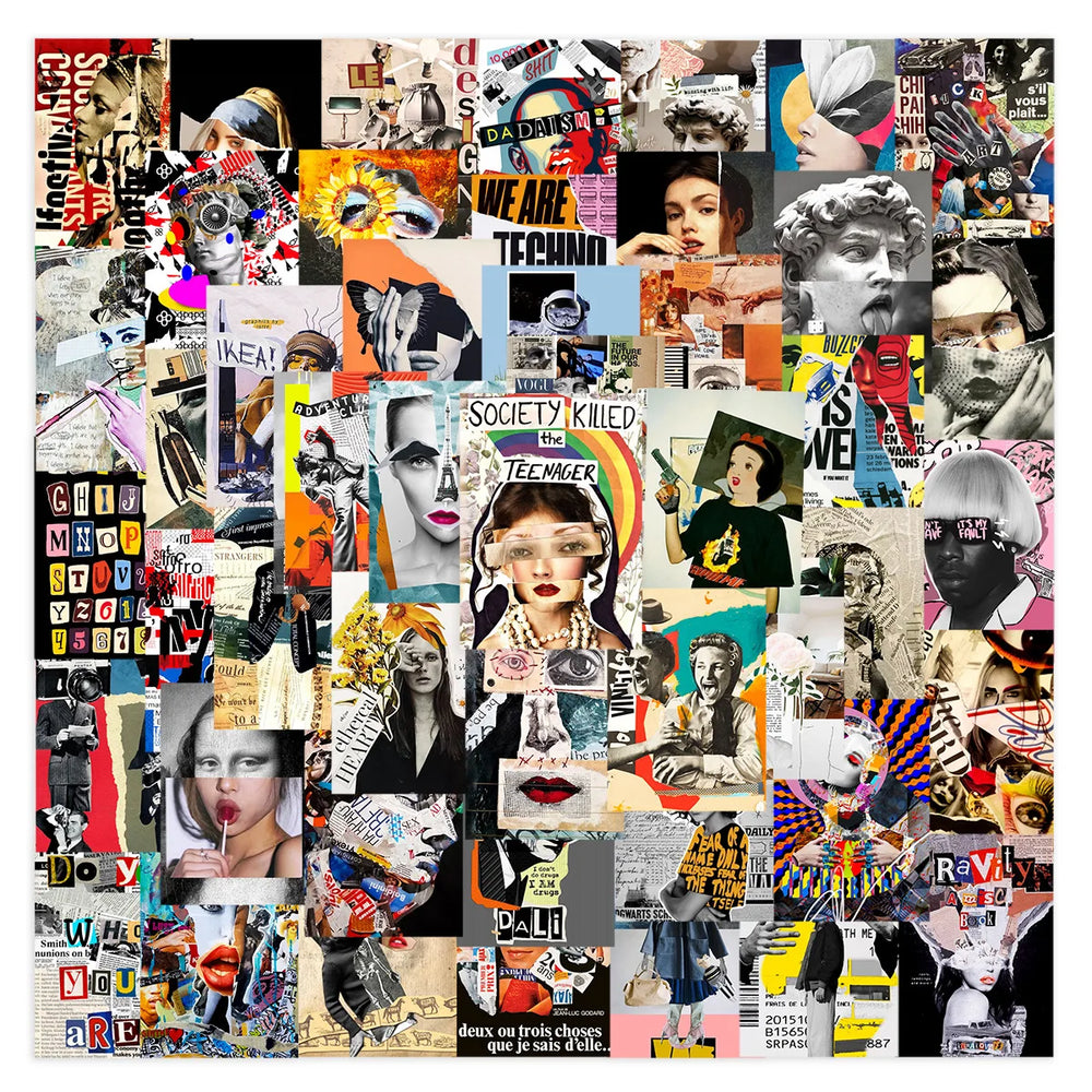 10/30/50PCS Aesthetic Wall Art Collage Stickers Modern Painting Decals Skateboard Laptop Luggage Phone Guitar Kids Toy Sticker (ONLINE ORDER ONLY)