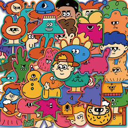 40PCS Cute Cartoon Graffiti Stickers for Luggage, Guitar, Laptop, Car, Motorcycle, Kids Toy (Online Order Only)