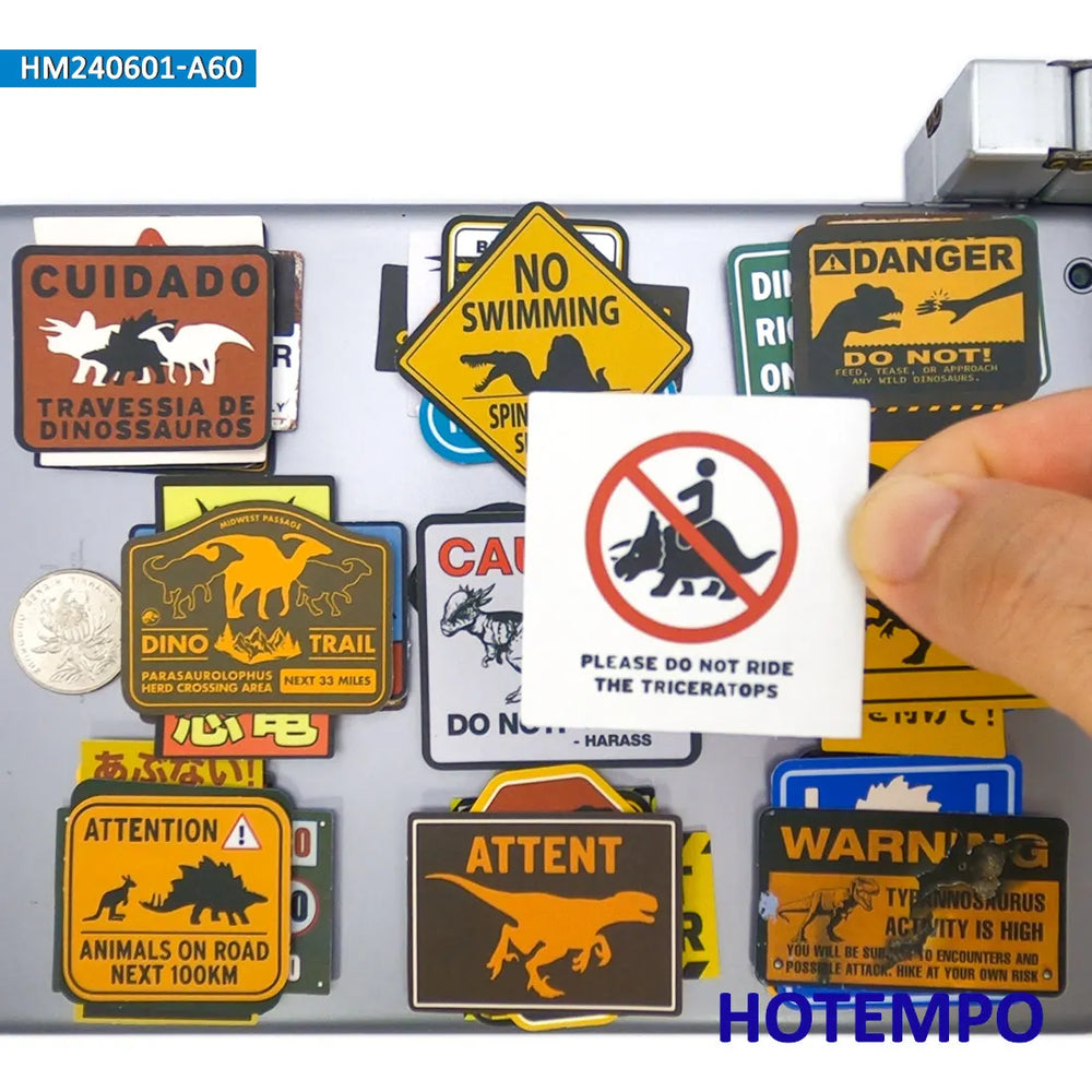 20/30/60Pieces, Beware Dinosaurs Stickers, Danger Warning, Caution Sign, Funny Slogan, for DIY Creative Decoration, Sticker Toys (ONLINE ORDER ONLY)