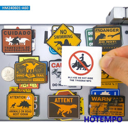 20/30/60Pieces, Beware Dinosaurs Stickers, Danger Warning, Caution Sign, Funny Slogan, for DIY Creative Decoration, Sticker Toys (ONLINE ORDER ONLY)