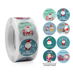 500 Pcs/Roll Merry Christmas Santa Claus Sticker Gift Decoration Sealing Stickers Children's Reward Sticker (ONLINE ORDER ONLY)