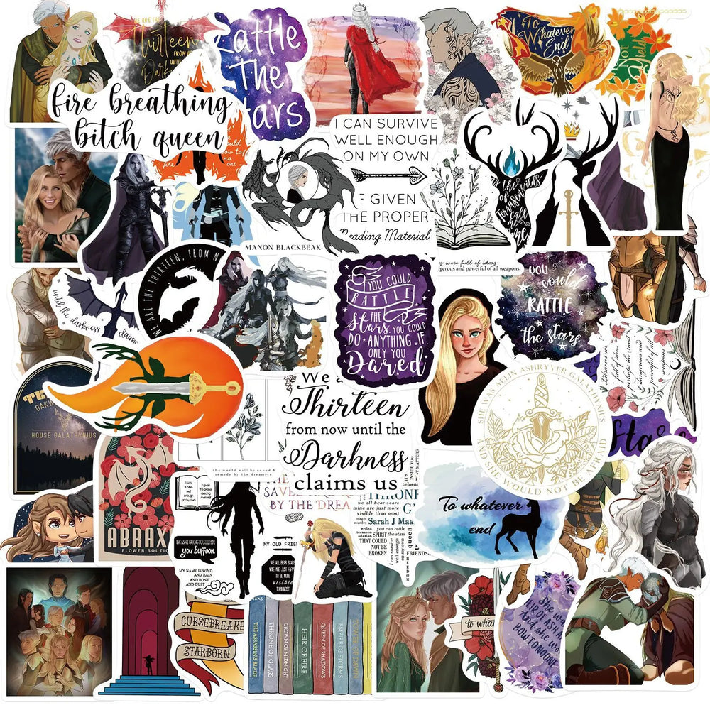 Throne of Glass Stickers Pack: Books, Suitcase, Skateboard, Laptop, Phone, Car Decals (ONLINE ORDER ONLY)