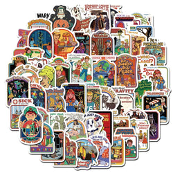 60PCS Cartoon Retro Ghost Graffiti Mixed Anime Sticker DIY Luggage Skateboard Laptop Helmet Guitar Sticker Kids Decals (ONLINE ORDER ONLY)