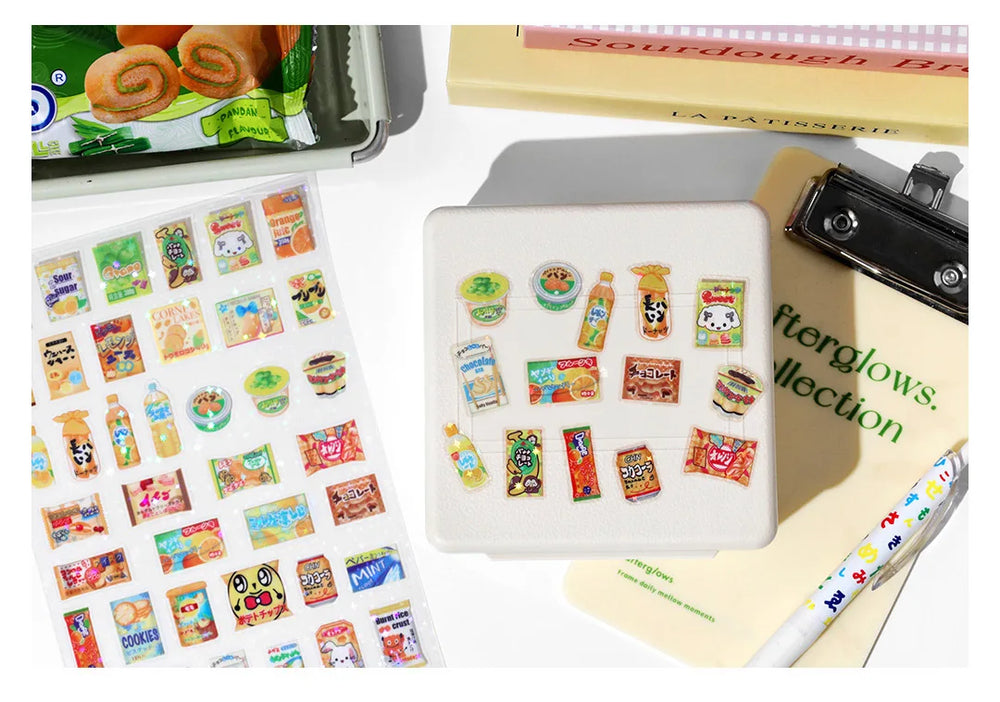 1 Sheets Snack House Series Sticker PET Star Flash Film Deco Scrapbook DIY Material Decoration Stationery Stickers (ONLINE ORDER ONLY)