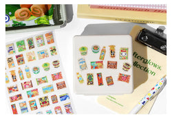 1 Sheets Snack House Series Sticker PET Star Flash Film Deco Scrapbook DIY Material Decoration Stationery Stickers (ONLINE ORDER ONLY)