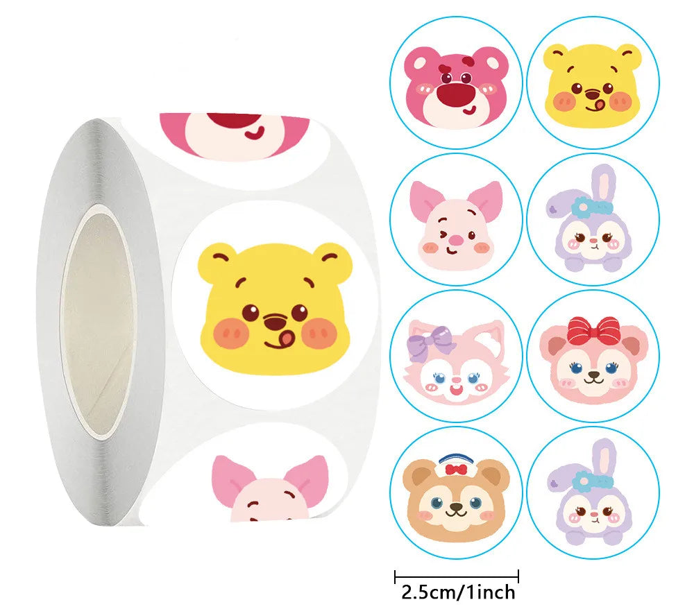 500Pcs Animal Cute Sticker for Kids Animals Face Reward Sticker for Classroom Teacher Supplies Motivational Scrapbooking (ONLINE ORDER ONLY)