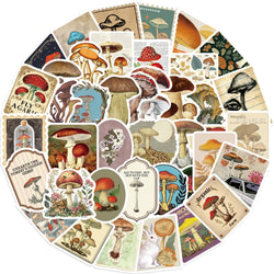 10/30/50PCS Mushroom Graffiti Stickers Retro Style Graffiti Decals Cartoon stickers Toy DIY Scrapbook Luggage Guitar Car Bike (ONLINE ORDER ONLY)