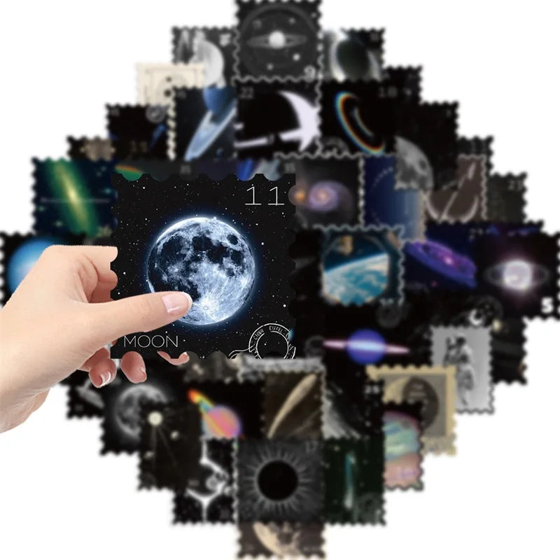 10/30/50PCS Mysterious Universe PVC Sticker Aesthetic Children's DIY Decoration Scrapbooking Stationery Hand Accounting Supplies (ONLINE ORDER ONLY)