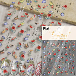 Peony Paeonia Lactiflora Rich Glory Flower Butterfly Ancient Fan Tassels Caved Window Adhesive Nail Art Sticker Manicure Decals (ONLINE ORDER ONLY)