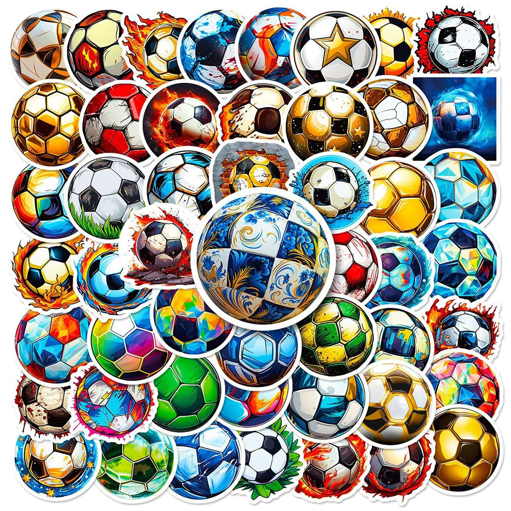 10/30/50pcs Sports Contest Soccer Football Graffiti Stickers Decals DIY Skateboard Laptop Phone Car Waterproof Sticker Kids Toys (ONLINE ORDER ONLY)