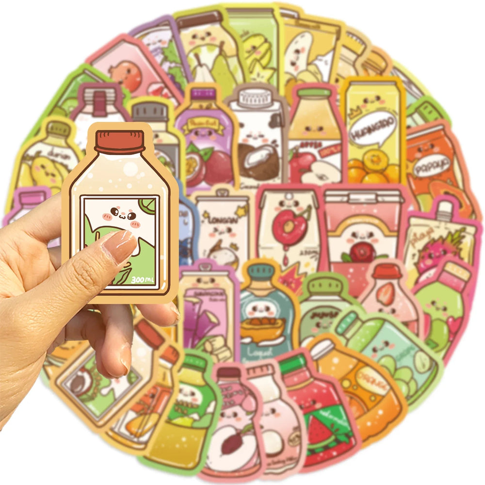 50Pcs Ins Summer Drink Cartoon Stickers For Water Bottle Aesthetic Decals for Laptop Bicycle Skateboard Luggage Kids Toy﻿ (ONLINE ORDER ONLY)