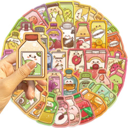 50Pcs Ins Summer Drink Cartoon Stickers For Water Bottle Aesthetic Decals for Laptop Bicycle Skateboard Luggage Kids Toy﻿ (ONLINE ORDER ONLY)